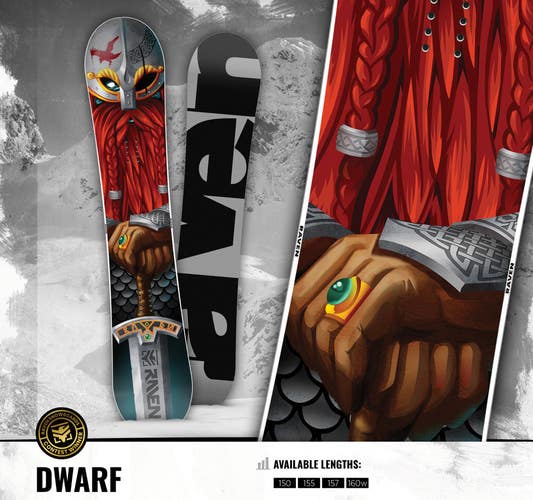 MENS' RAVEN "DWARF" ALL-MOUNTAIN SNOWBOARD - 150CM/59" LONG