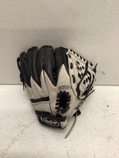 Used Rawlings PM809B RH Throw Fastpitch Gloves Black And White 9 1/2" 11443-S000198342