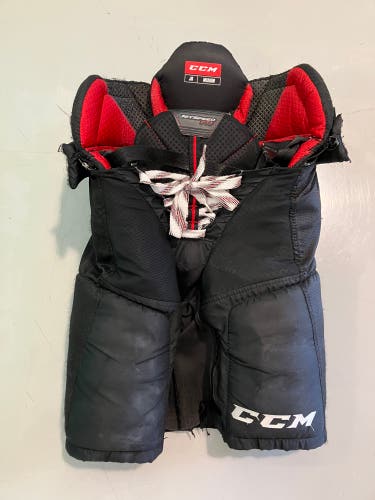 Black Junior Medium CCM JetSpeed FT1 Hockey Pants (Used)