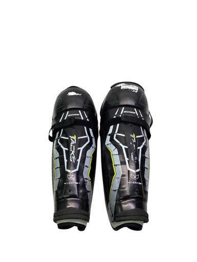 Used CCM TACKS 2052 LARGE Senior Shin Guards Black 16" 11347-S000257062