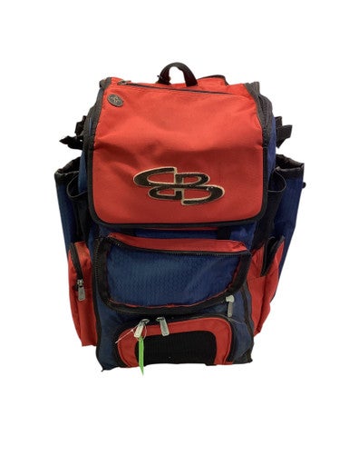 Used BoomBah 4 BAT ROLLING BAG BB/SB Player Wheeled Bag Navy Blue And Red 11347-S000257009