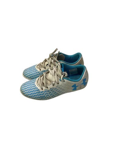 Used Under Armour Soccer Cleats Carolina Blue And White Youth 13.0 11347-S000256939