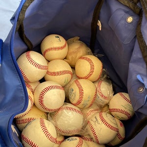 30 Game Balls - Diamond Baseball Coach's Zippered Ball Bag Royal Blue