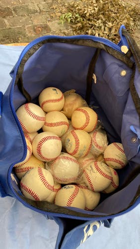 30 Game Balls - Diamond Baseball Coach's Zippered Ball Bag Royal Blue