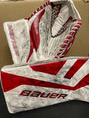 Used Bauer Catcher & Blocker Set Jr White/Red