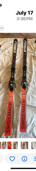 Unisex 2024 Stockli SG 201 cm Racing Skis With Bindings Max Din 16 (Used)