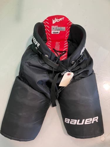 Black Junior Medium Bauer Lil Sport Hockey Pants (Used)