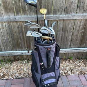 Men's Complete Right Handed Golf Club Set with Cart Bag