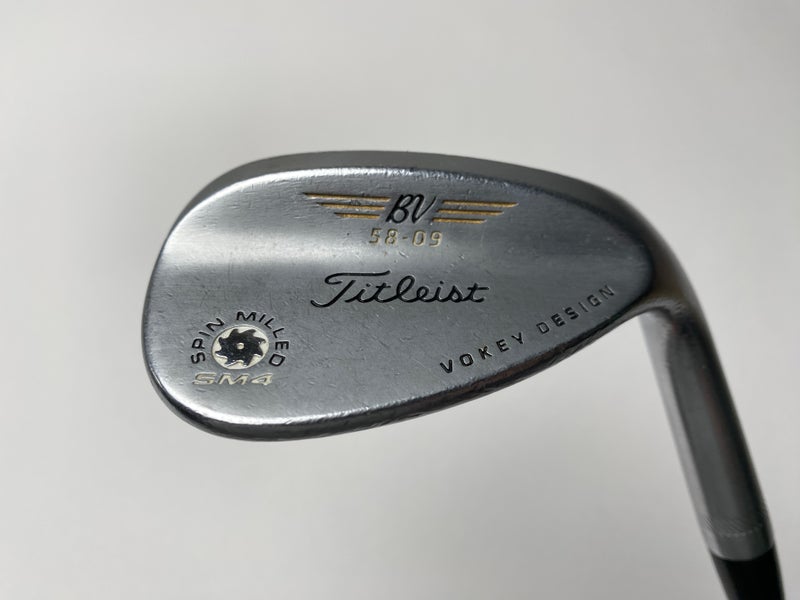 Titleist Vokey Spin Milled SM4 Chrome Lob Wedge LW 58* 9 Bounce Wedge Steel RH