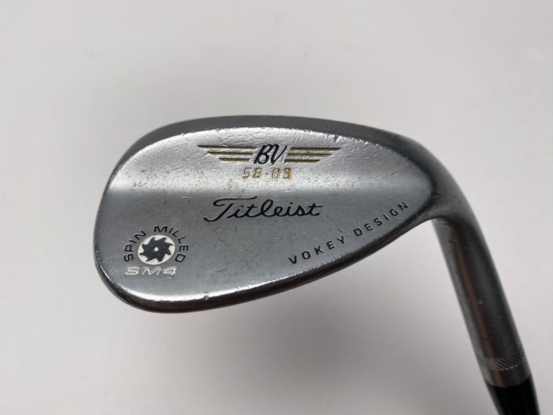 Titleist Vokey Spin Milled SM4 Chrome Lob Wedge LW 58* 9 Bounce Wedge Steel RH