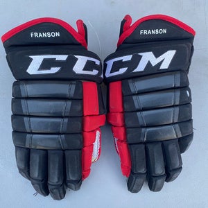 Black Senior CCM HG97 Gloves 16" Pro Stock Blackhawks (Used)