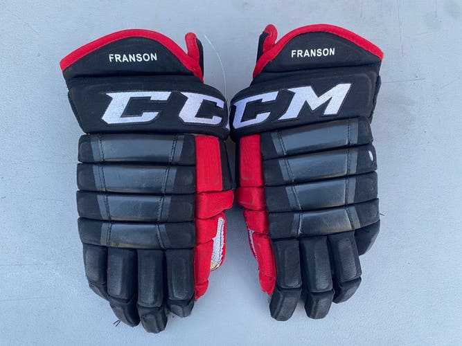 Black Senior CCM HG97 Gloves 16" Pro Stock Blackhawks (Used)