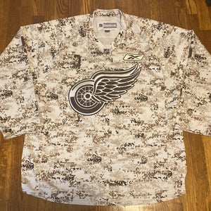 Vintage Nicklas Lidstrom Detroit Red Wings Camo Military Reebok NHL Jersey XXL