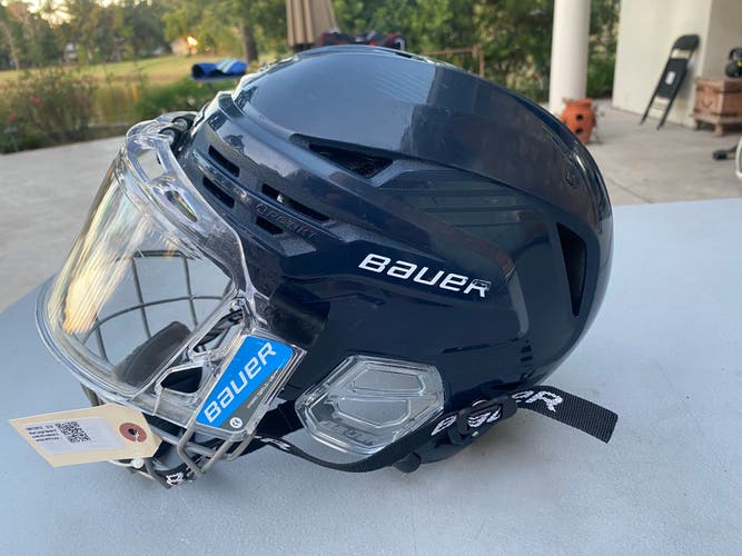 Blue Large Bauer Re-Akt 85 Helmet  Combo With Face Shield(Used)