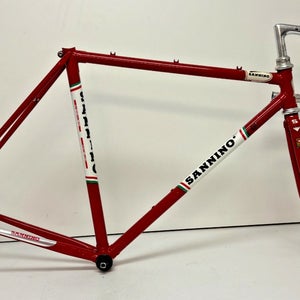 Vintage 1980s Sannino Italy 51cm C-C Lugged Columbus CrMo Road Frame Campagnolo