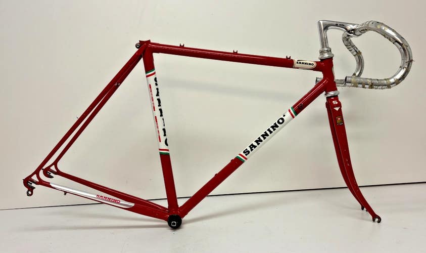 Vintage 1980s Sannino Italy 51cm C-C Lugged Columbus CrMo Road Frame Campagnolo