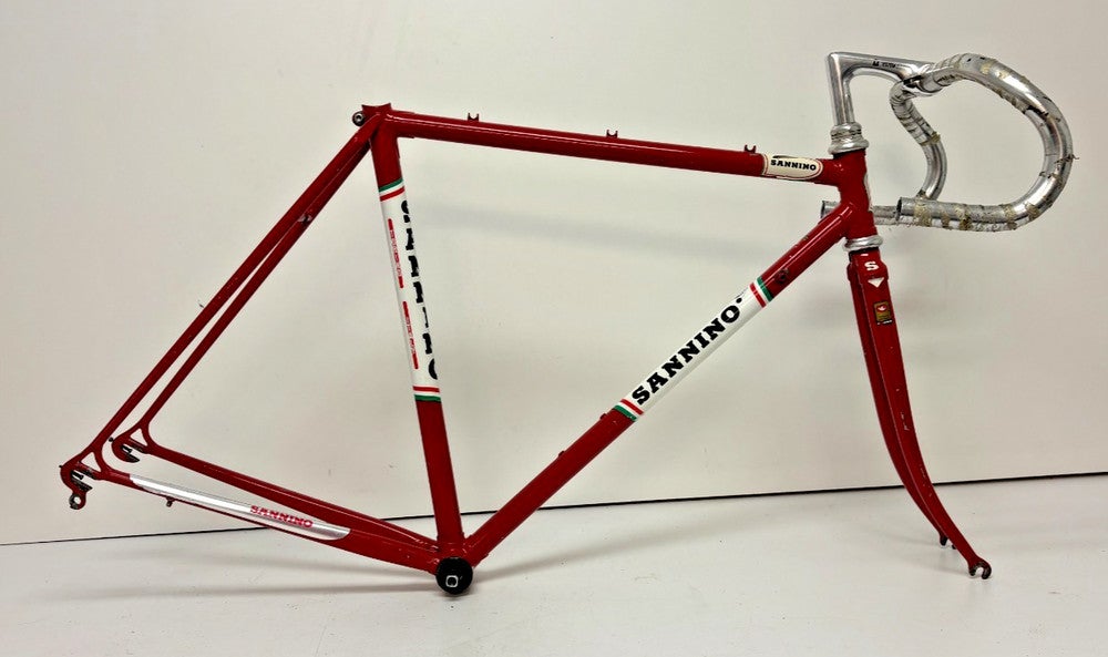 Vintage 1980s Sannino Italy 51cm C-C Lugged Columbus CrMo Road Frame Campagnolo