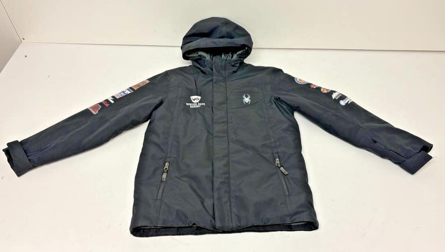 Spyder Winter Park Competition Center Hooded Black Insulated Youth Ski Jacket L