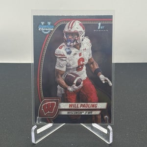 Will Pauling Wisconsin Badgers 2024 Bowman U Football 1st Bowman Base #184