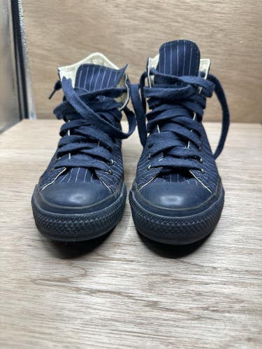 Converse Chuck Taylor Yankees Blue Pinstripe Hi Brown Mens Size 7 Women 9