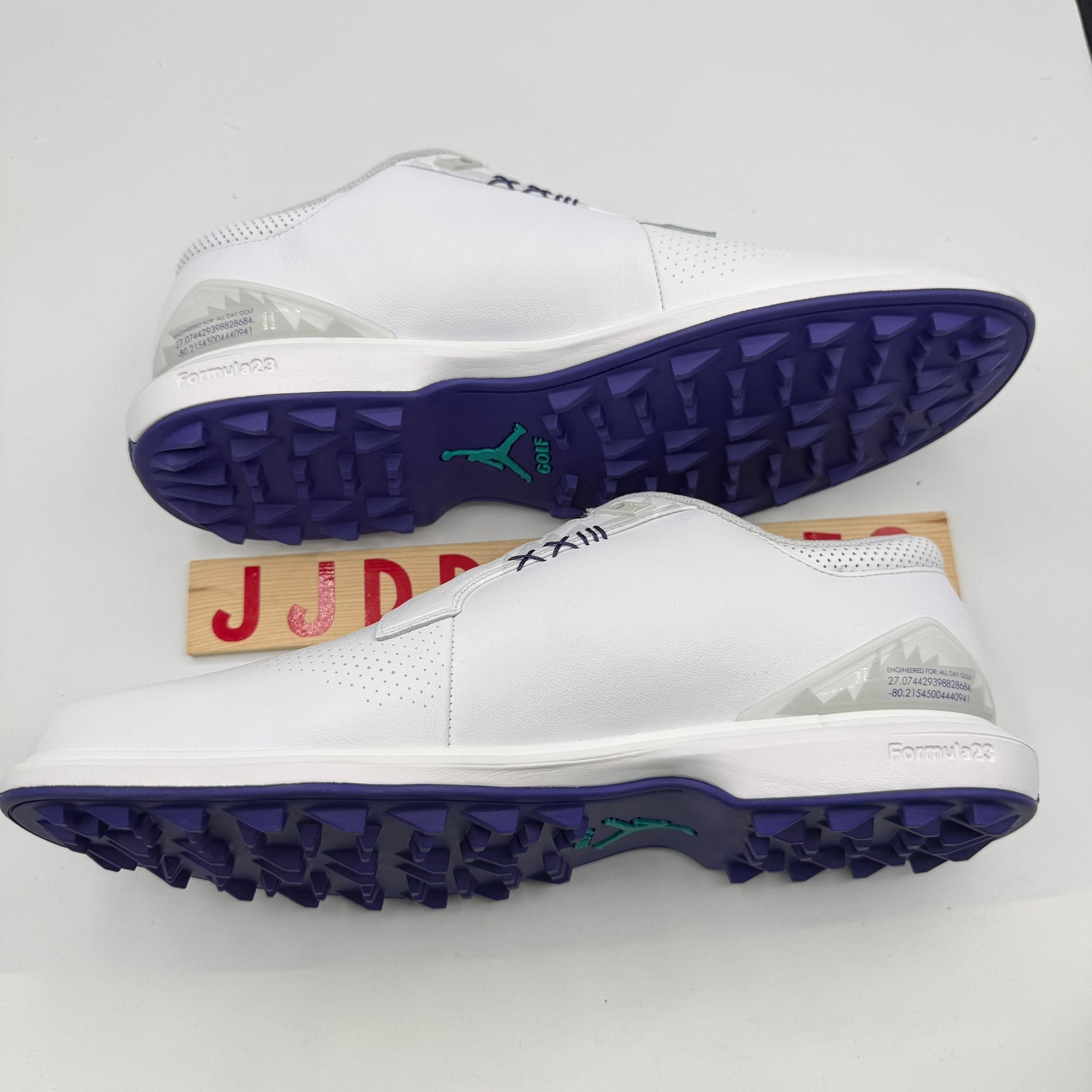 NIKE AIR JORDAN ADG 5 Golf Spikeless Shoes Mens 12 White Grape Purple FQ6642 100 Jordan ADG 5 White Emerald Rise Grape Ice Men main image 4