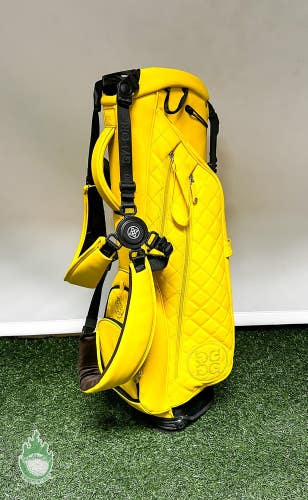 Used G/Fore Golf Daytona Carry Plus Yellow Leather Stand Bag 4-Way