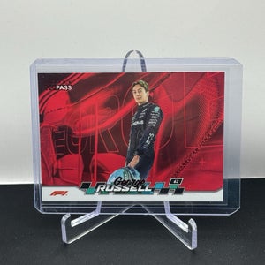 George Russell Mercedes AMG Petronas 2024 Topps F1 Paddock Pass Red Parallel #55