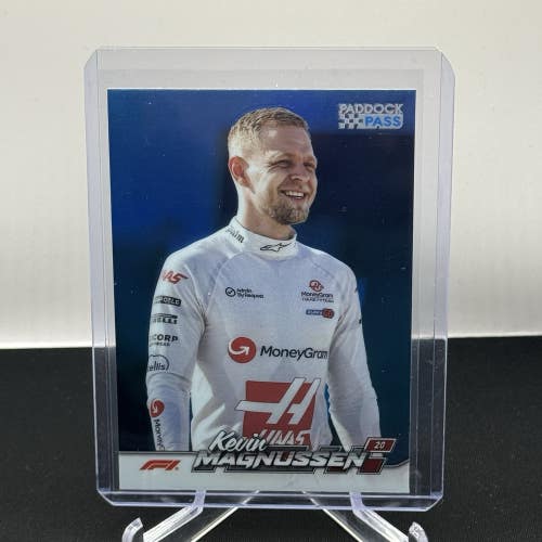 Kevin Magnussen Haas 2024 Topps F1 Paddock Pass Blue Refractor Parallel #16