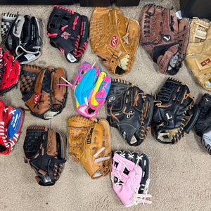 (15) Baseball Glove lot (Used)