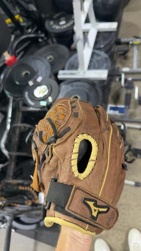 Used Mizuno POWER CLOSE BB/SB Glove RH Throw Brown 11" 11605-S000207384