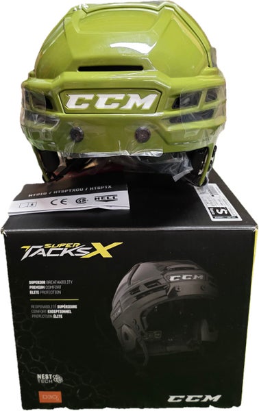 Small CCM Super Tacks X Helmet Pro Stock - Military Green(New)