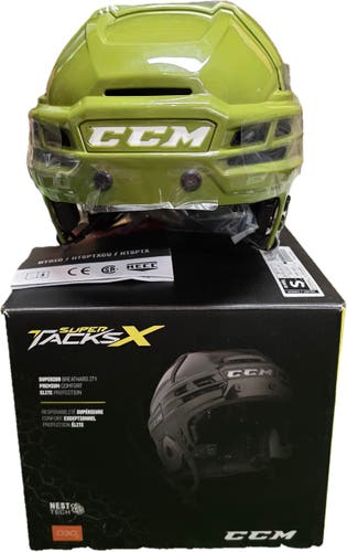 Medium CCM Super Tacks X Helmet Pro Stock - Military Green(New)