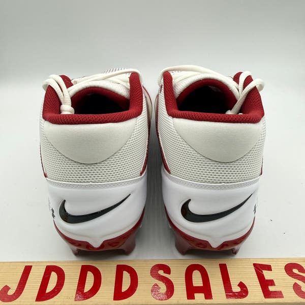 Nike Alpha Menace 4 Pro Football Cleats White Dark Red  display picture 1