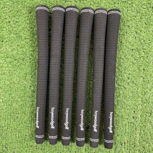 Lot of 6 Haywood Golf Standard Size Grips Black