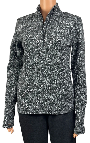 Spyder Active Womens Small Fleece Quarter Zip Printed Pullover