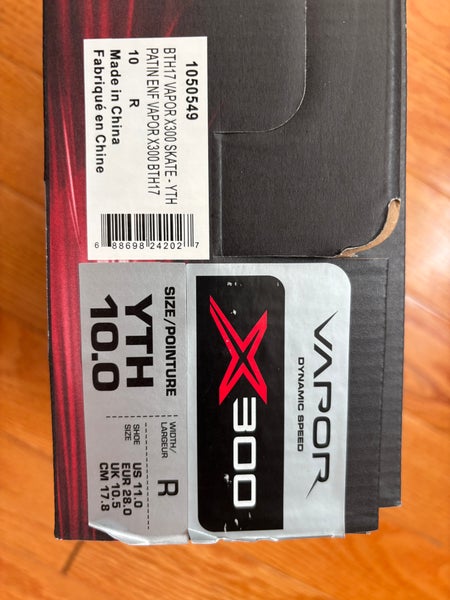 Bauer Vapor X300 Hockey Skates Regular Width Youth 10 (Used)