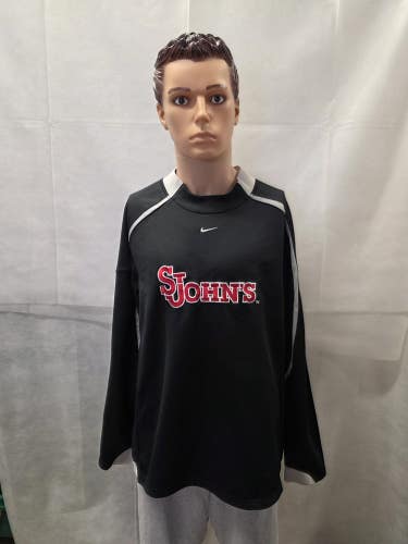 Team Issued St. Johns Red Storm Nike Pullover Crewneck L NCAA