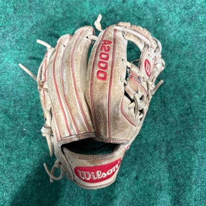 Tan Wilson A2000 DP15 RH Infield Baseball Glove 11.5" (Used)