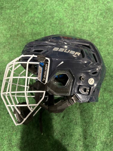 Navy Blue Bauer Re-Akt 155 Helmet (Used) | Small