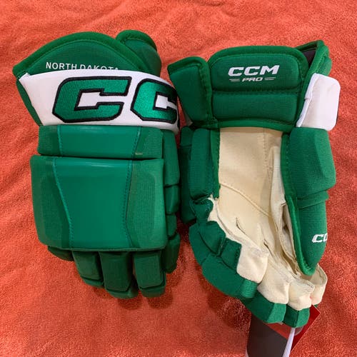 14" CCM HG97 University of North Dakota Pro Stock Gloves New With Tags *Read Full Description*