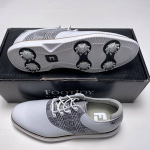 FootJoy FJ Traditions Golf Shoes White Zebra Black Women's SZ 7.5 (97904)