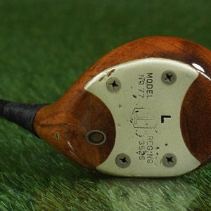 VINTAGE HAZEL HIXON PERSIMMON WOOD MODEL NO. 77 DRIVER STEEL SHAFT RH ~ LOOK!!