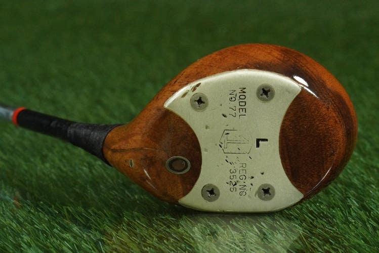 VINTAGE HAZEL HIXON PERSIMMON WOOD MODEL NO. 77 DRIVER STEEL SHAFT RH ~ LOOK!!