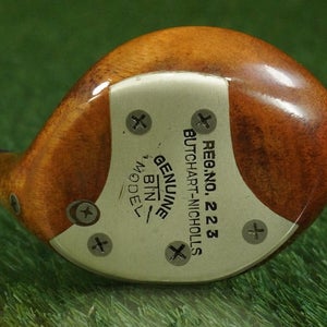 VINTAGE BUTCHART NICHOLLS PERSIMMON WOOD GENUINE BTN MODEL DRIVER STEEL SHAFT RH