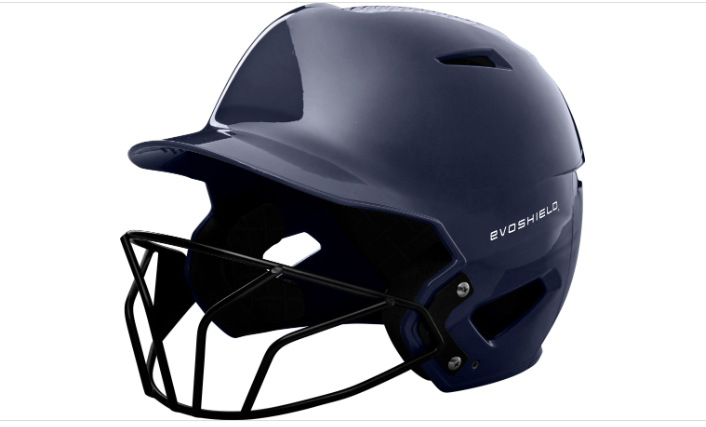 Evoshield XVT Luxe Fitted Softball Batting Helmet w/Mask Blue Navy  Size Large