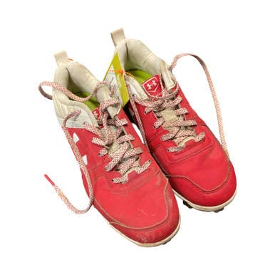 Used Under Armour BASEBALL CLEATS BB/SB Cleats Red Junior 02 11859-S000025102
