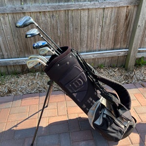 Men's Complete Right Handed Golf Club Set with Stand Bag