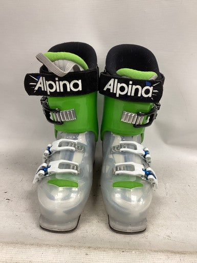 Used Alpina LOOP Boys DH Ski Boot Green 245 MP - M06.5 - W07.5 11851-S000038781
