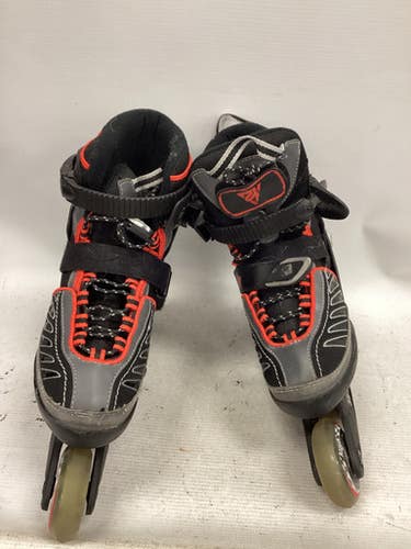 Used K2 MOTO JR Junior Rec Fitness Skates Black Adjustable 11851-S000038768