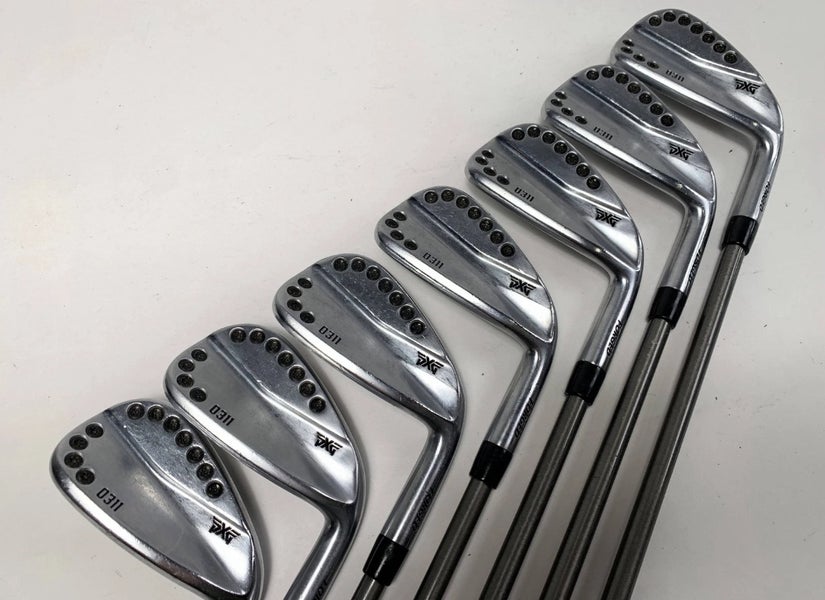 Men's PXG 0311 Chrome Right Handed Iron Set Stiff AeroTech steel Fiber i95 (Used)